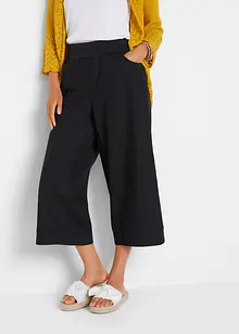 Pantalon en lin à empiècement taille confortable, longueur 3/4, bonprix