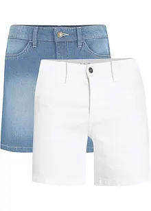 Lot de 2 shorts en jean extensibles, bonprix