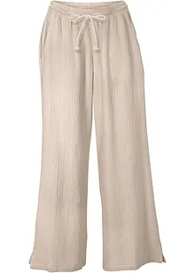 Pantalon palazzo en gaze de coton, bonprix