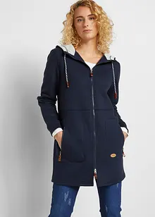 Gilet sweat long à capuche, bonprix