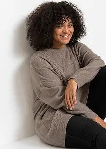 Pull oversize en maille torsadée, bonprix