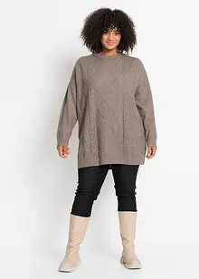 Pull oversize en maille torsadée, bonprix