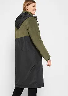 Parka longue à capuche en mélange de matières, coupe droite, bonprix