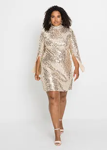 Robe à sequins et manches trompette, bonprix