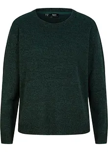 Pull en maille chiné à col rond, bonprix