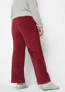 Pantalon large en velours côtelé avec taille haute élastiquée, bonprix