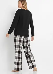 Pyjama avec pantalon en flanelle et pochette cadeau, bonprix