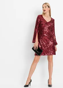 Robe à sequins et manches trompette, bonprix