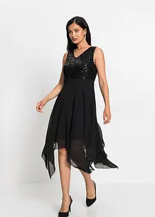 Robe de soirée longueur midi à paillettes, bonprix