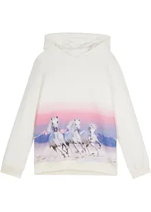 Sweat-shirt à capuche fille avec motif cheval, bonprix