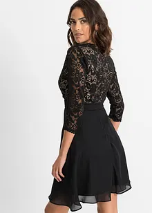 Robe en mousseline avec dentelle, bonprix