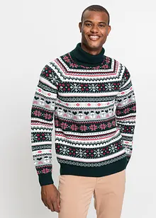 Pull à col roulé avec motif norvégien, bpc selection