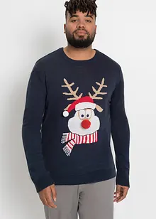 Pull en maille fine avec motif de Noël, bonprix