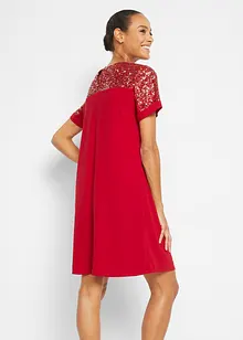 Robe courte avec empiècement à sequins, bonprix