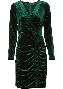 Robe en velours froncée, bonprix