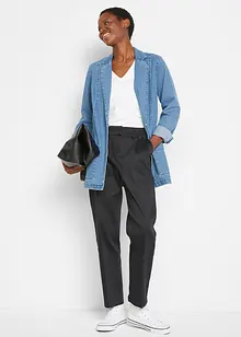 Blazer en jean oversize avec smocks latéraux, bpc bonprix collection