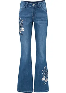 Jean Flare avec broderies florales, bonprix