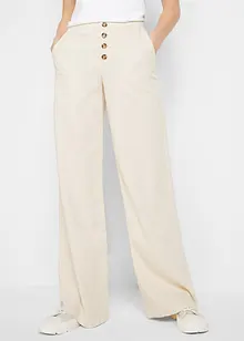 Pantalon palazzo en lin majoritaire, longueur XXL, bonprix