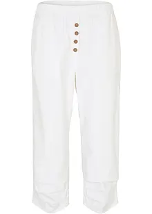 Pantalon 3/4 taille haute et confortable avec lin, bonprix