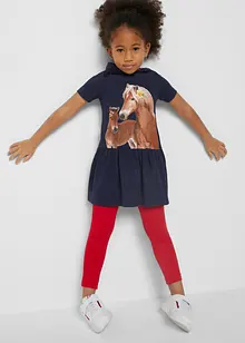 Robe en jersey + legging fille (ens. 2 pces) avec coton, bonprix