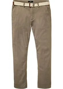 Pantalon chino droit avec taille élastique et ceinture, regular, bonprix