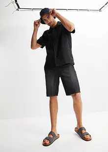 Chemise manches courtes en lin majoritaire, ample, bonprix