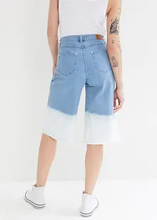 Bermuda en jean extensible Wide Leg, taille moyenne, dip dye, John Baner JEANSWEAR