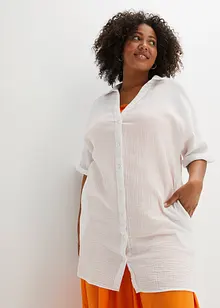 Chemisier long oversize en gaze de coton, bonprix