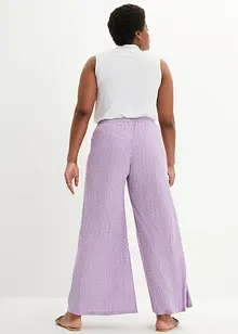 Pantalon large imprimé avec taille haute confortable, bpc bonprix collection