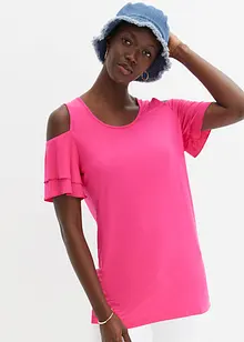 T-shirt à découpe avec manches papillon en viscose, bonprix