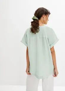 Blouse en mousseline avec patte de boutonnage et poche, bonprix