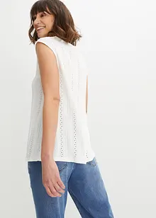 Top avec broderie anglaise, bonprix