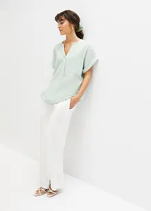 Blouse manches courtes en gaze de coton, bonprix