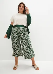 Pantalon large en jersey avec taille smockée, bonprix