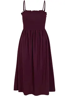 Robe en jersey avec smocks, longueur mollet, bonprix