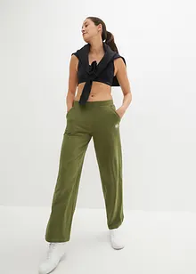 Pantalon fluide avec taille confortable, jambes larges, bonprix