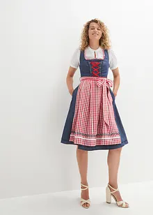 Dirndl effet jean et tablier longueur genou (Ens. 2 pces.), bonprix