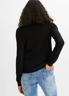 Gilet en maille avec col ruché, bonprix