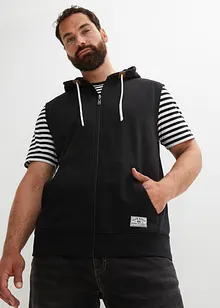 Sweat zippé à capuche sans manches en coton mélangé, bonprix