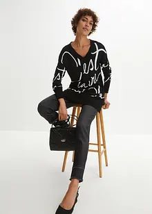 Pull avec inscription, bonprix