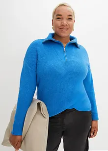 Pull col zippé, bonprix