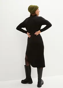 Robe en maille longueur midi avec col montant et fentes, bonprix