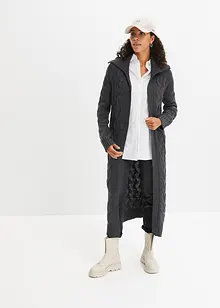 Veste longue en maille torsadée, bonprix