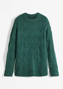 Pull à col rond avec motif torsadé, bonprix