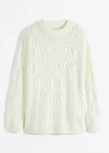 Pull à col rond avec motif torsadé, bonprix