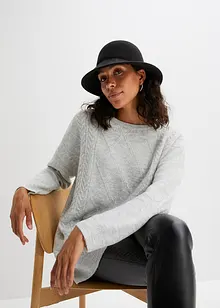 Pull oversize en maille torsadée, bonprix