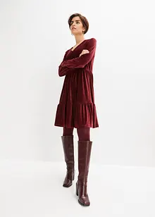 Robe en velours côtelé à volants, bonprix