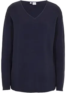 Pull col V en maille milano Essential, bonprix