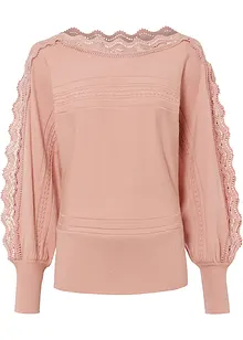 Pull avec dentelle, bonprix