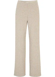 Pantalon extensible à motif pied-de-poule, Wide leg, bonprix